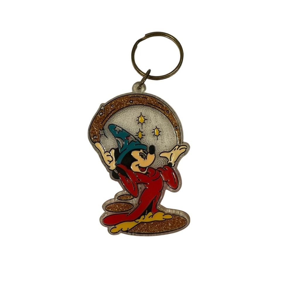 Vintage Collectible Disney Mickey Mouse‎ Wizard Plastic Key Chain